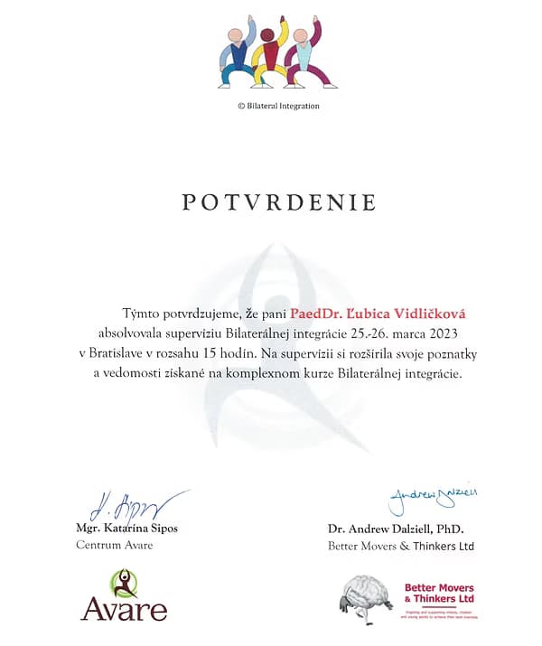 Potvrdenie o bilaterálnej integrácii